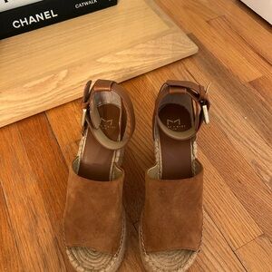 Marc Fisher Brown Espadrille Platform Sandals